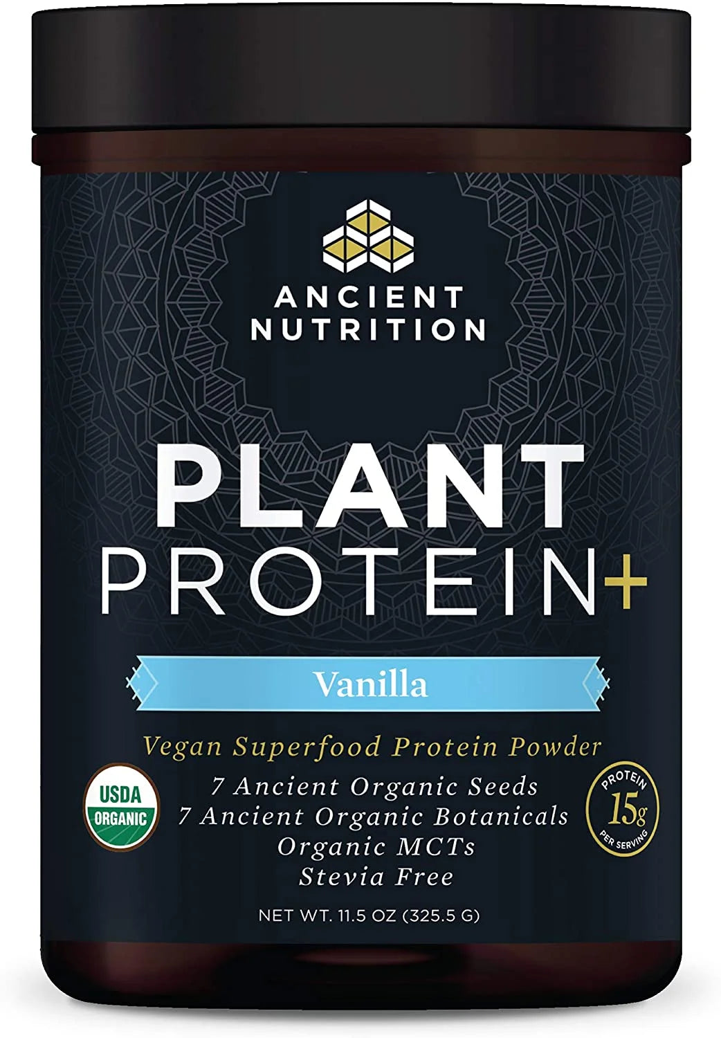 Ancient Nutrition - Plant Protein+ Organic Vanilla, 11.5 oz (Ea) - Organic Plant Protein