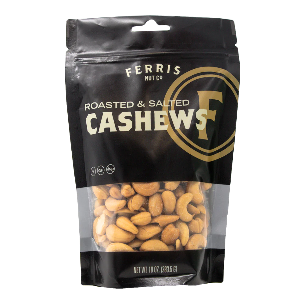 Ferris Nut Co. - Salted Roasted Cashews, 10 oz (Pack of 12) - Gluten-Free Snacks
