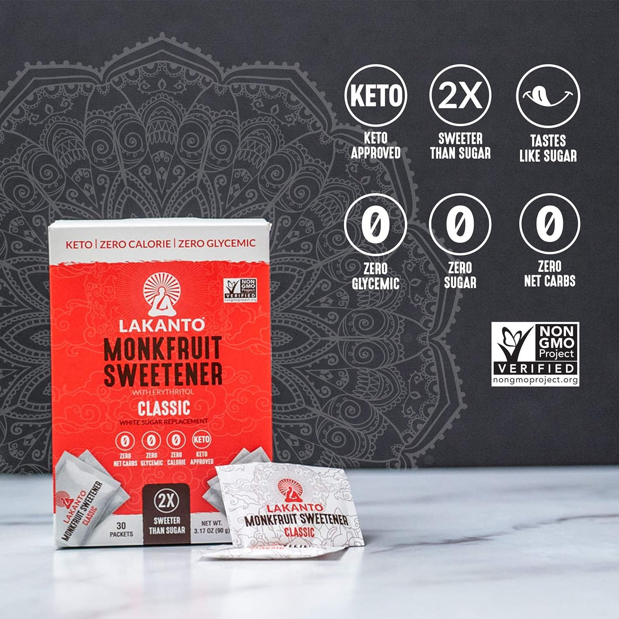 Lakanto Classic Monkfruit Sweetener, 3.17 oz., Pack of 8