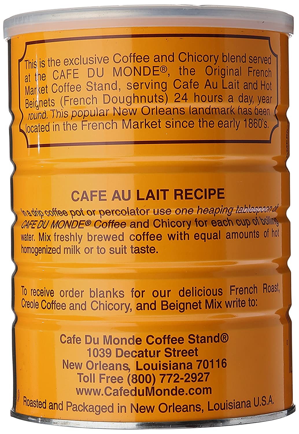 Cafe Du Monde Ground Coffee Chicory - Authentic New Orleans Blend, 15 Oz (Pack of 12) - Cozy Farm