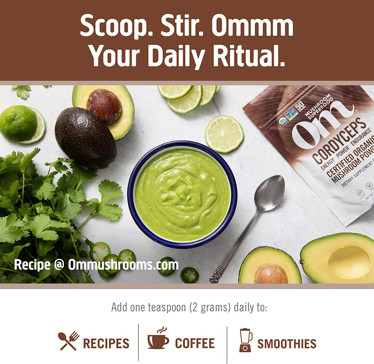 Om Mushroom Superfood Organic Cordyceps Mushroom Powder, 3.5 Oz - Cozy Farm