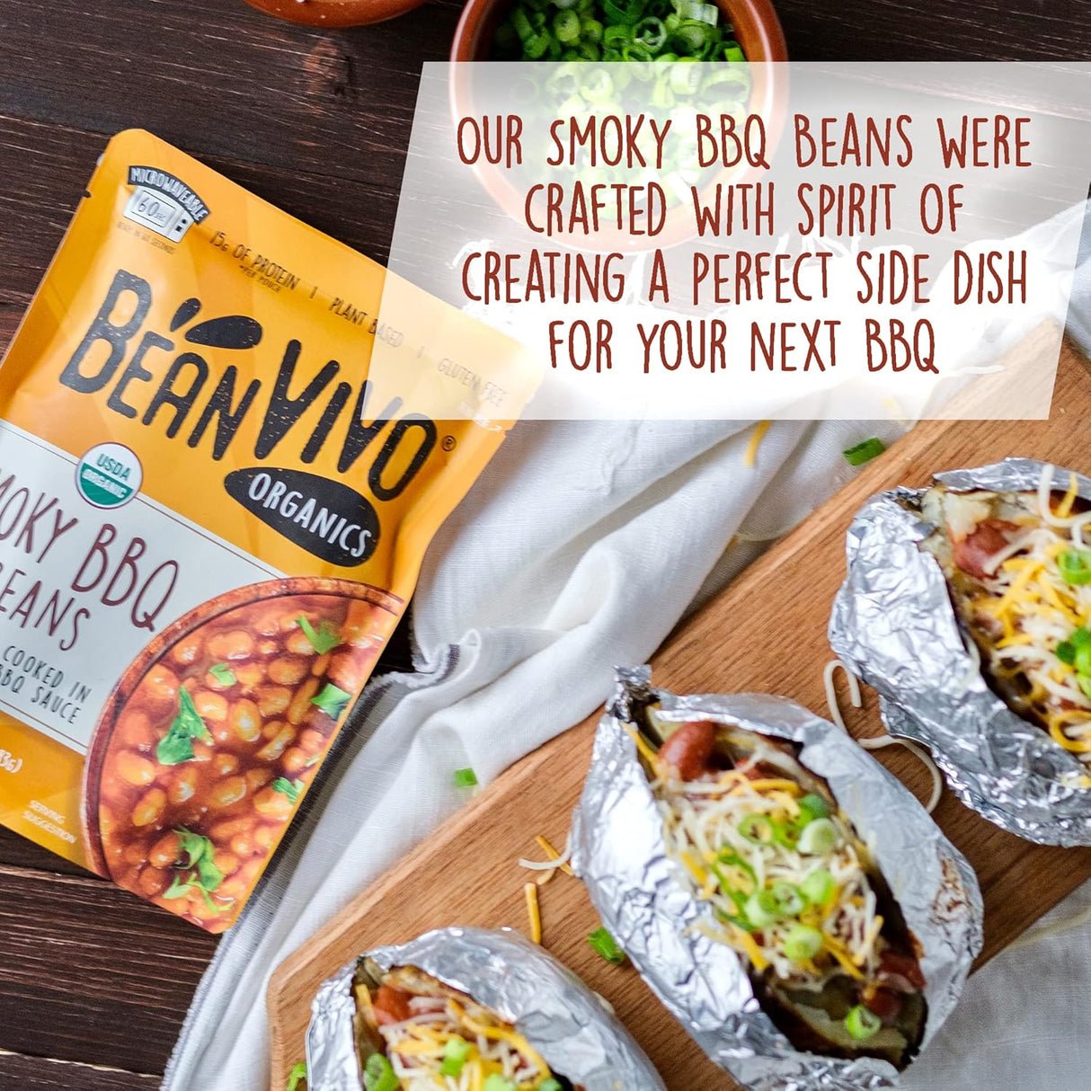 Bean Vivo Pinto Beans Smoky BBQ, Case of 6, 10 oz Each