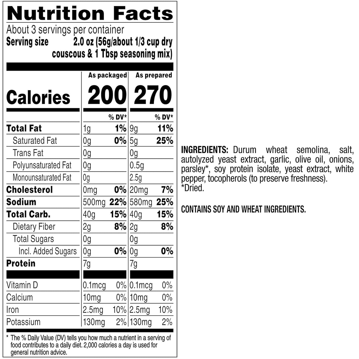 Near East Roasted Olive Oil and Garlic Couscous, Case of 12, 5.8 Oz Packs