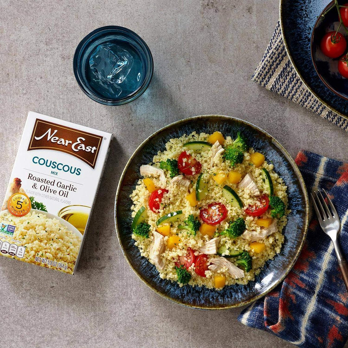 Near East Roasted Olive Oil and Garlic Couscous, Case of 12, 5.8 Oz Packs