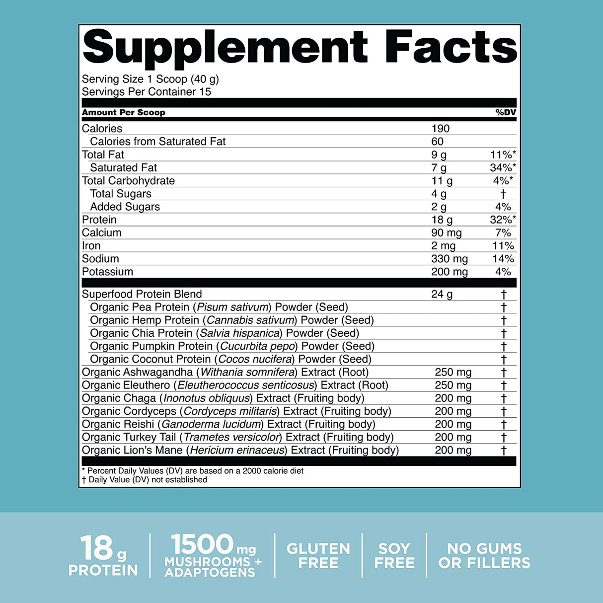 Four Sigmatic - Plant Based Protein With Superfood - Sweet Vanilla 21.16 Oz - Cozy Farm