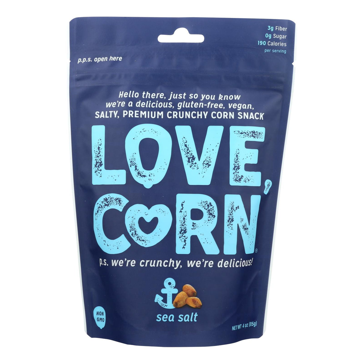 Love Corn Crispy Corn Sea Salt Snack Bags (Pack of 48 - 4 Oz) - Cozy Farm