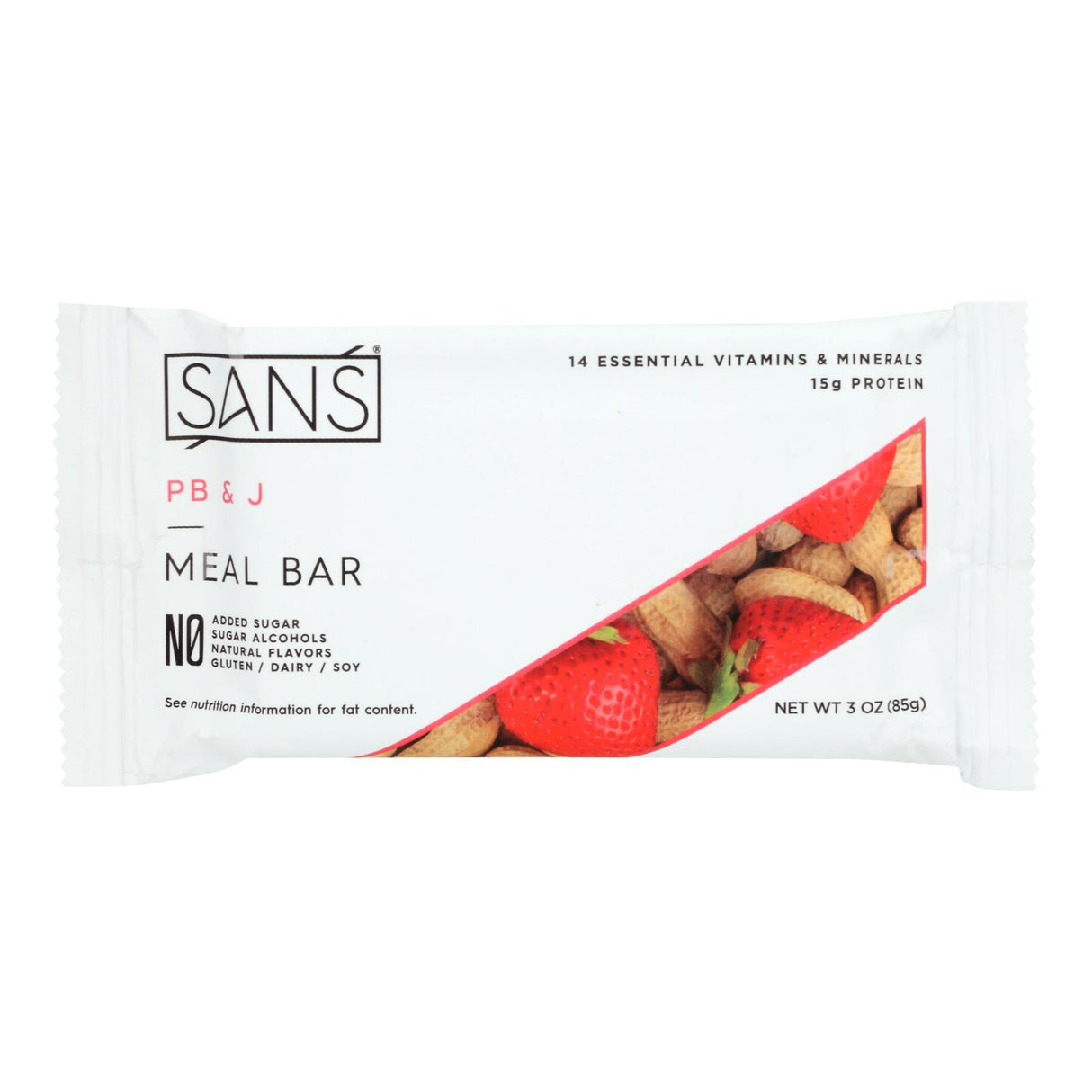 Sans Meal Bar Peanut Butter & Jelly, 12 Pack, 3oz Each - Cozy Farm