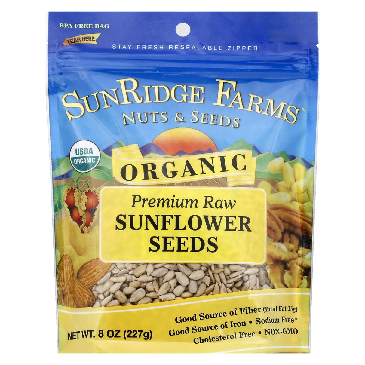 Sunridge Farms Organic Premium Raw Sunflower Seeds - 8 oz. (Pack of 12) - Cozy Farm