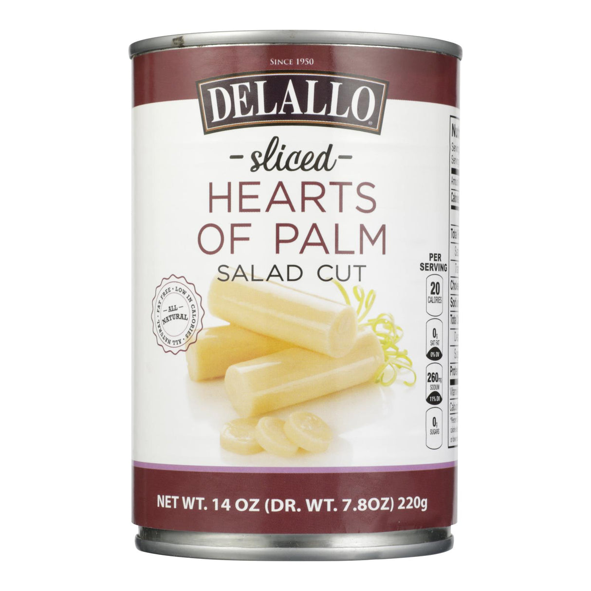 Delallo Sliced Hearts of Palm Salad Cut, Pack of 12, 14.1 Oz - Cozy Farm