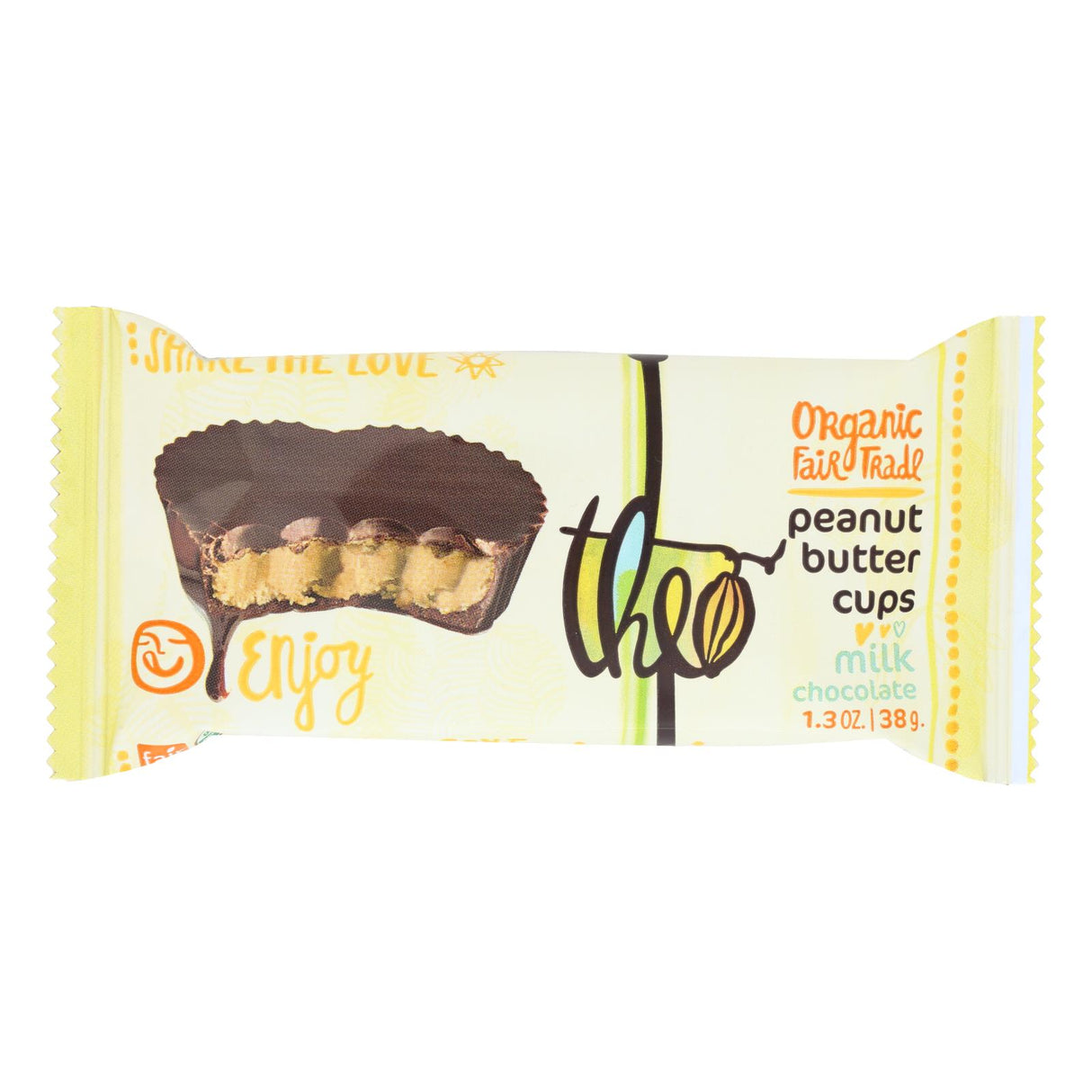 Theo Chocolate Peanut Butter Cups - Milk Chocolate - 1.3 Oz - Case Of 12 - Cozy Farm