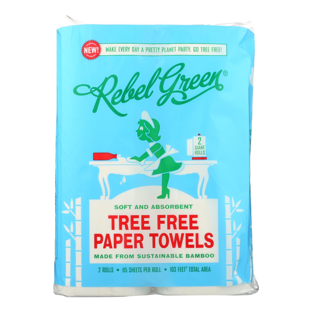 Rebel Green Tree-Free Premium BAM Paper Towels, 2 Count, Case of 12 - Cozy Farm
