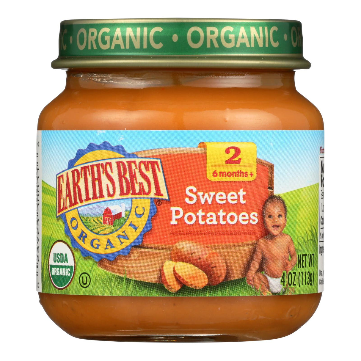 Earth's Best Stage 2 Sweet Potatoes, 4 Oz Jars (Pack of 10) - Cozy Farm