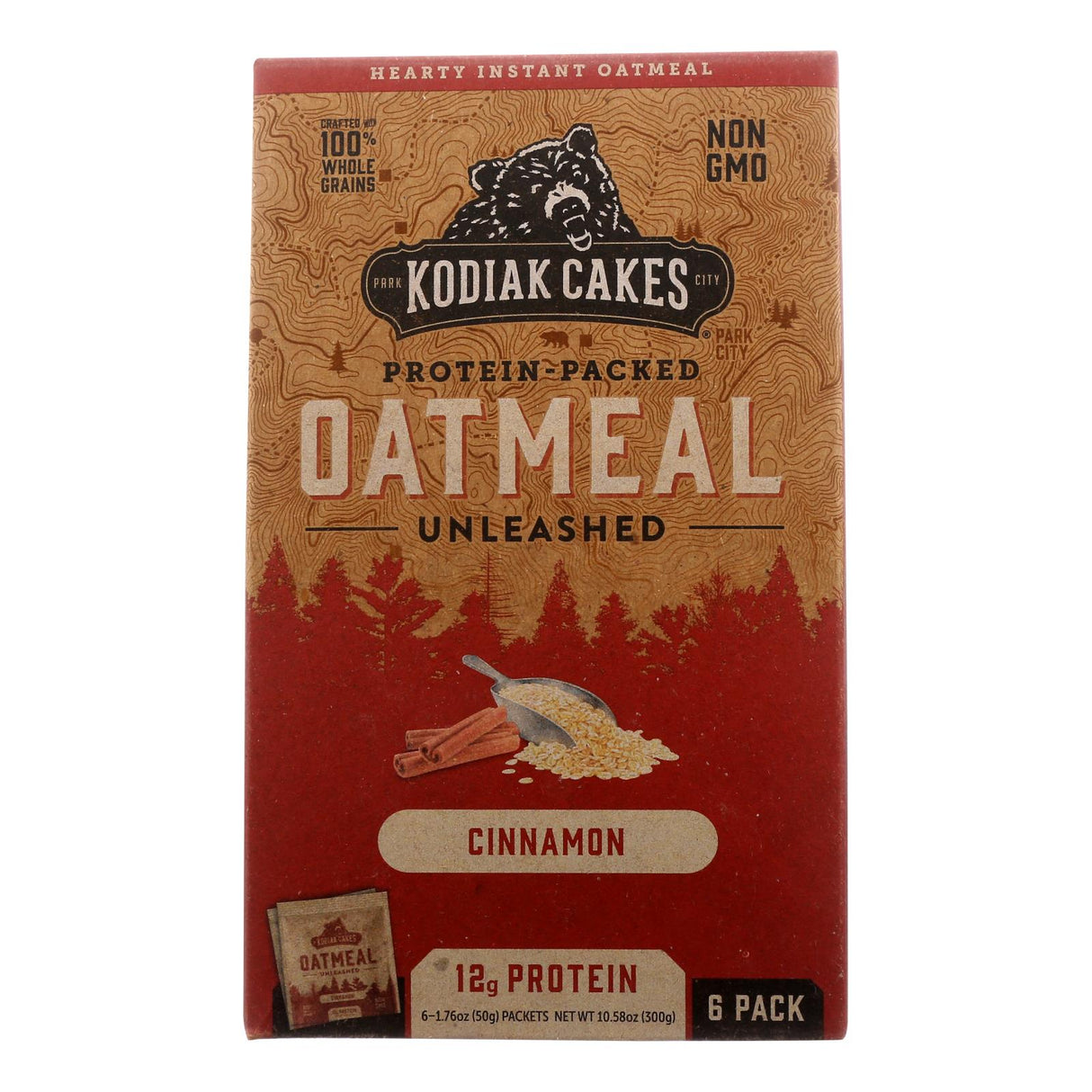 Kodiak Cakes Cinnamon Oatmeal, 6 x 1.76oz Packs - Cozy Farm