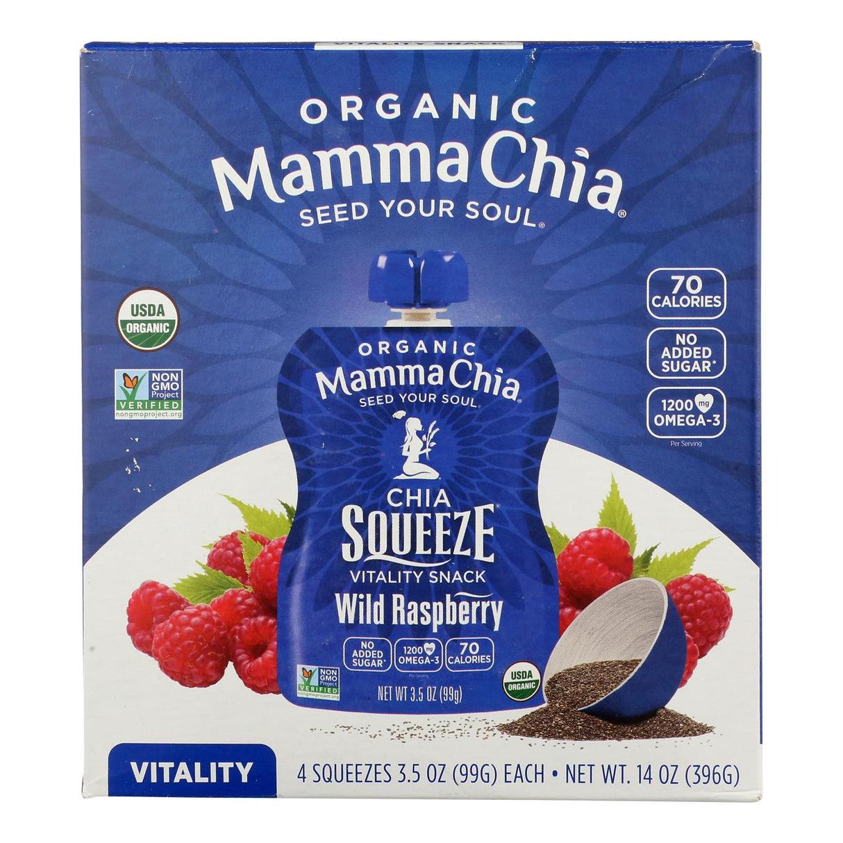Mamma Chia Organic Chia Squeeze Vitality Snack (Pack of 6 - 3.5 Oz) - Cozy Farm