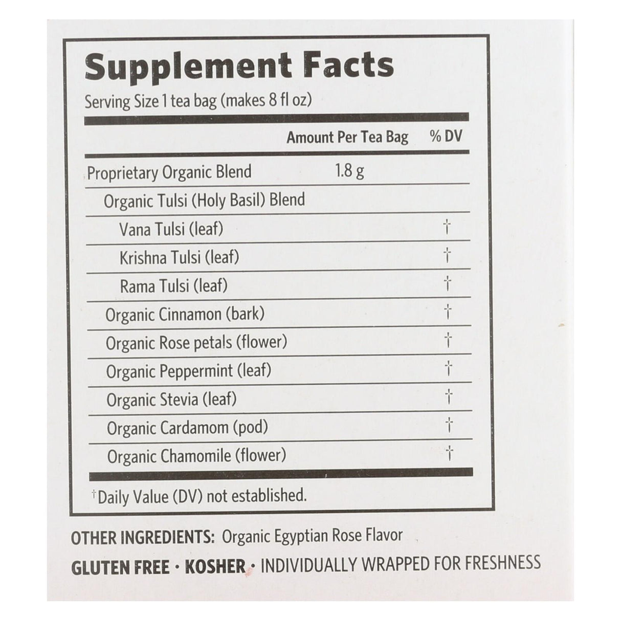 Organic India Tulsi Tea, Cinnamon Rose Flavor, 18 Tea Bags (Pack of 6) - Cozy Farm