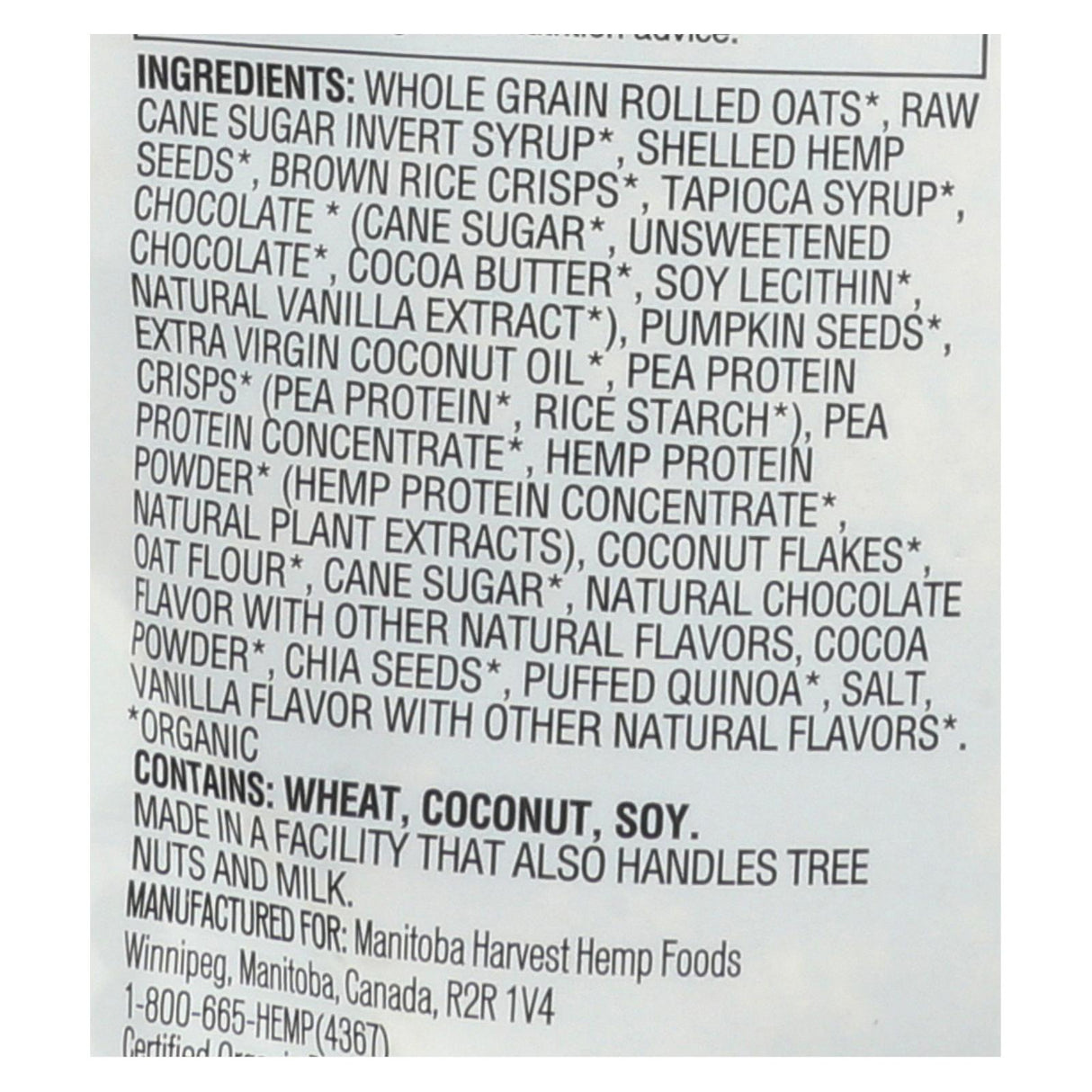 Manitoba Harvest Hemp Granola, Dark Chocolate, 10 oz, 6-Pack - Cozy Farm