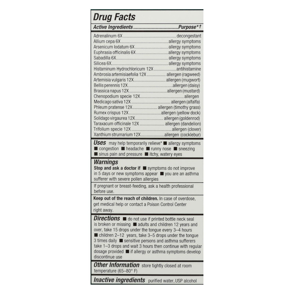 Bio-Allers Pollen Hay Fever Relief (1 Oz.) - Cozy Farm