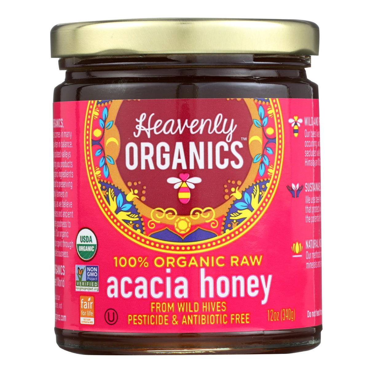 Heavenly Organics Organic Acacia Honey (6 Pack - 12 Oz. Each) - Cozy Farm