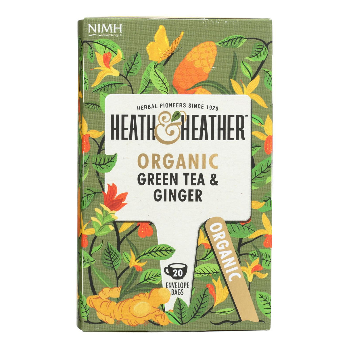 Heath & Heather Green Tea with Ginger - Case of 6 - 20 Count - Cozy Farm