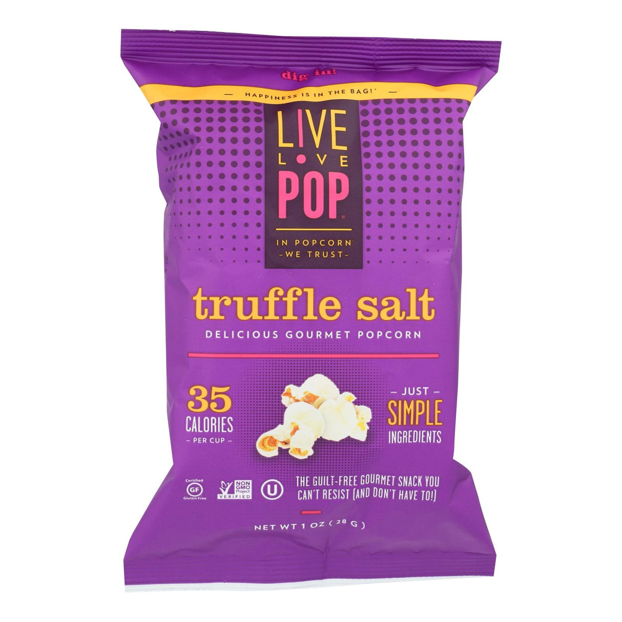 Live Love Pop Truffle Salt Gourmet Popcorn - 24 Individually Packed 1 Oz Bags - Cozy Farm