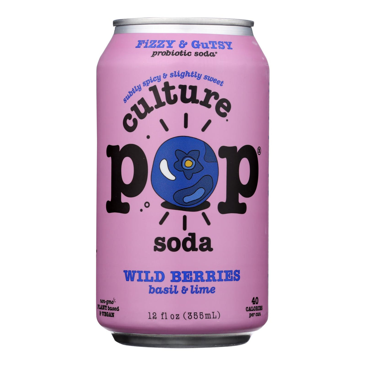 Culture Pop Soda - Wild Berries Flavor, Case of 6 - 4/12 Fl Oz Cans - Cozy Farm