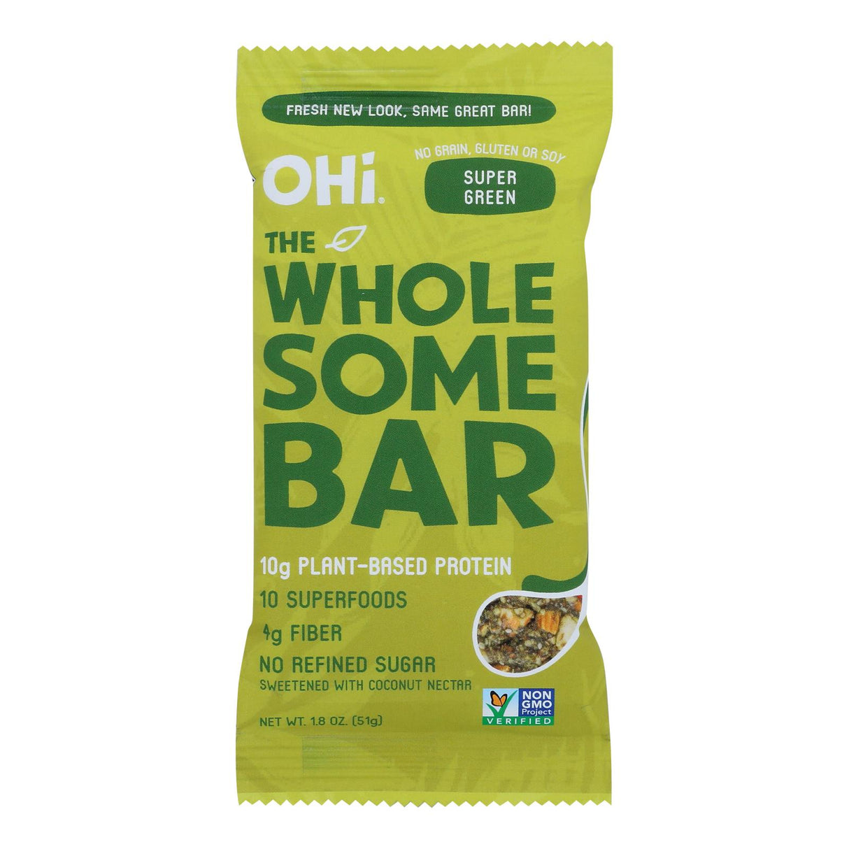 Ohi Super Green Superfood Bar - Case of 8 - 1.8 oz - Cozy Farm