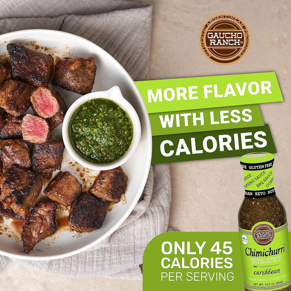 Gaucho Ranch Caribbean Chimichurri Sauce, 12.5 fl oz, Pack of 6
