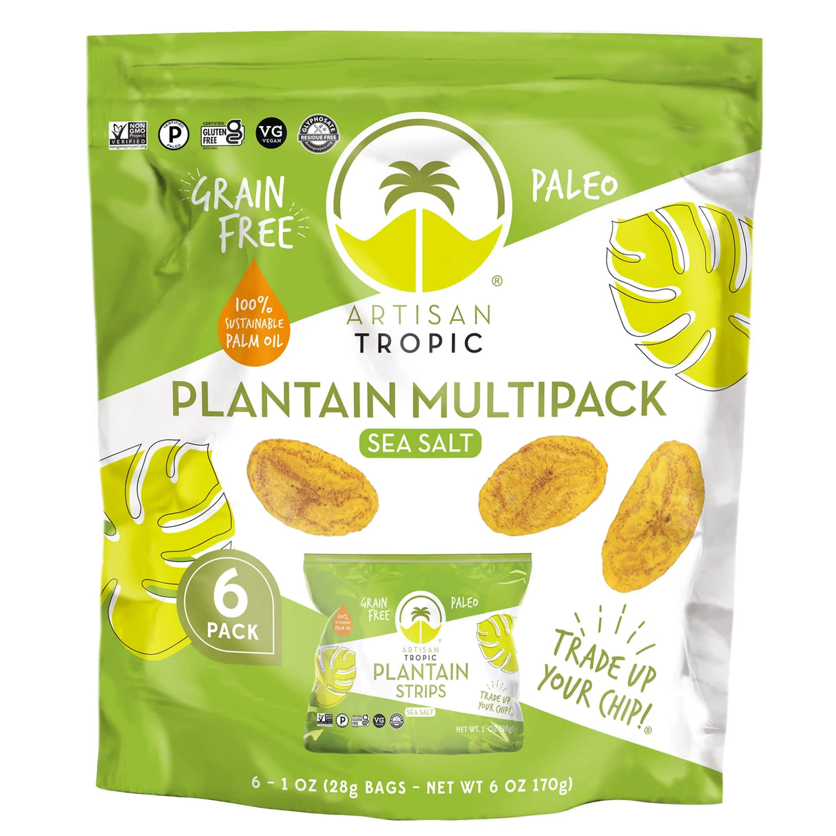 Artisan Tropic - Plantain Strips Sea Salt, 6 oz (Case of 6) - Gluten-Free Snack