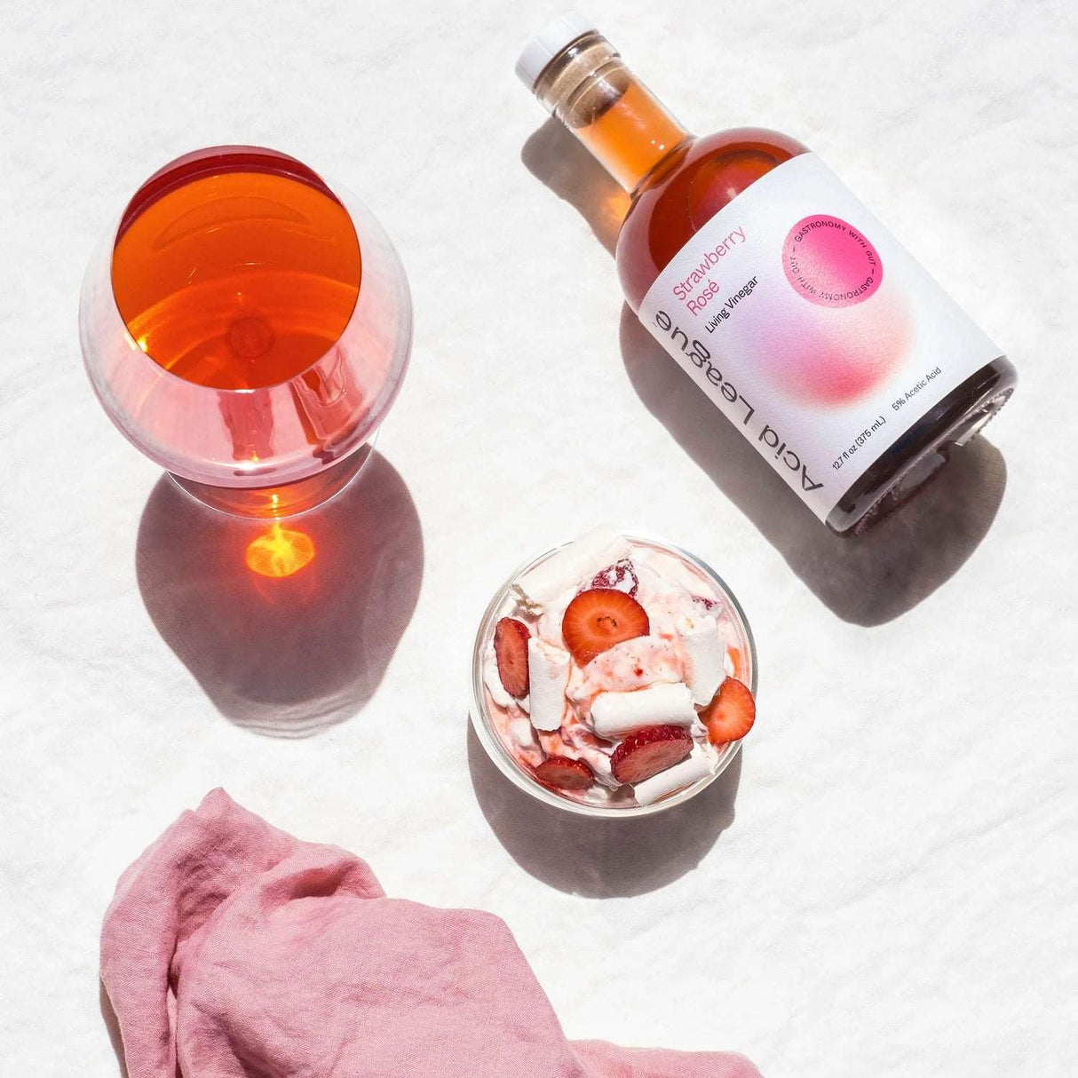 Acid League Living Vinegar Strawberry Rose (Pack of 6 - 12.7 Fl Oz.) - Cozy Farm