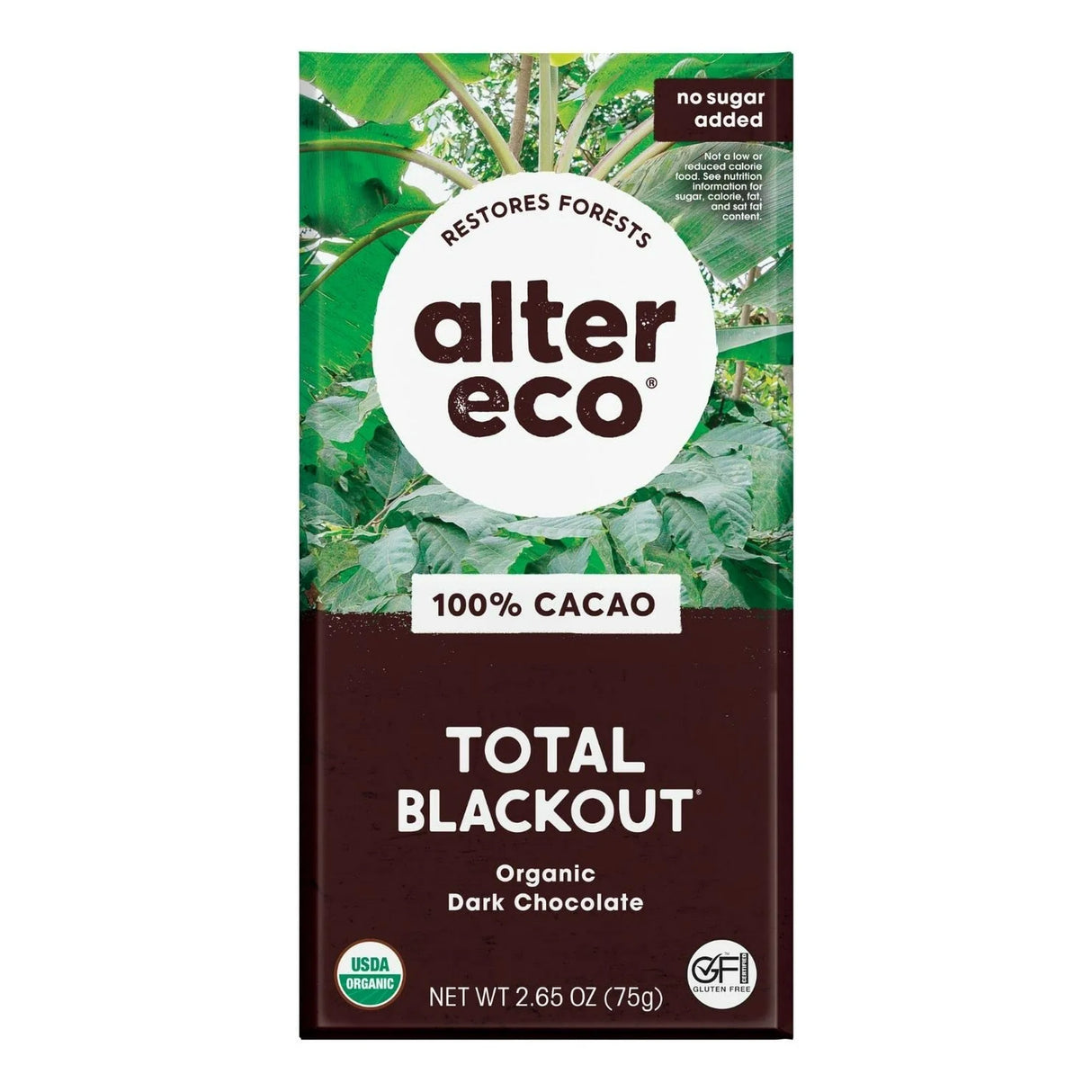 Alter Eco Organic Blackout 100% Dark Chocolate – Fair Trade Swiss Cacao, Pack of 12-2.65 Oz