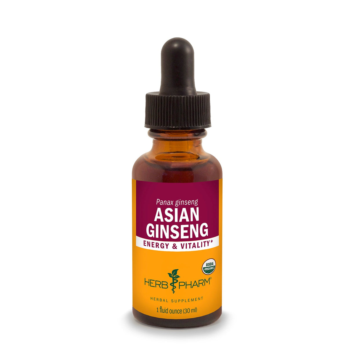 Herb Pharm Asian Ginseng dropper bottle on a white background