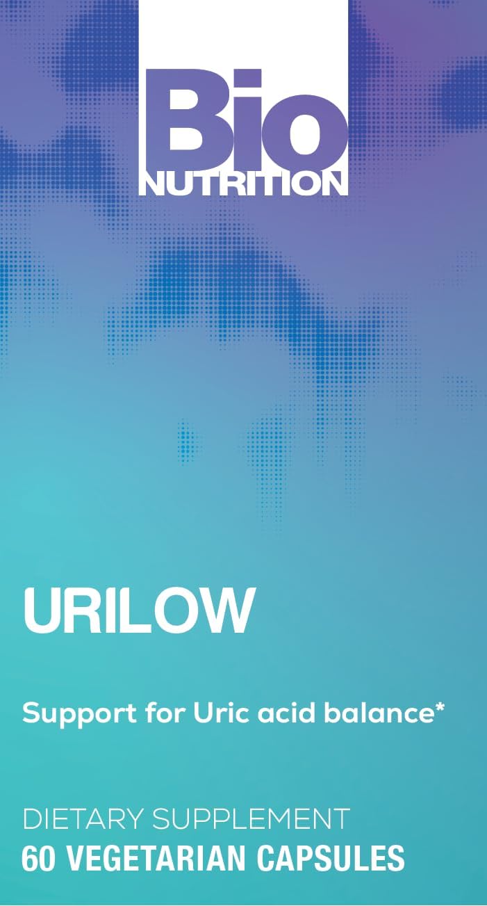 Bio Nutrition Urilow dietary supplement packaging with blue gradient background
