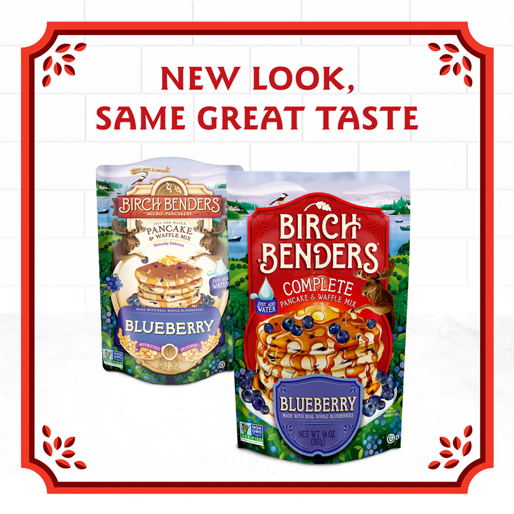 Birch Benders 煎饼华夫饼预拌粉 - 蓝莓 - 6盒装 - 14盎司