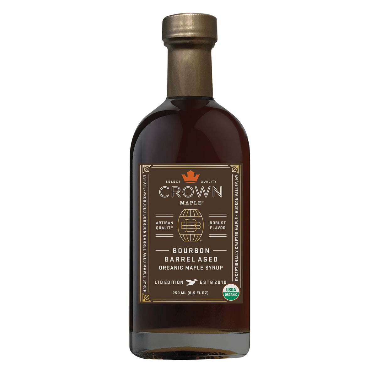 Crown Maple Syrup, Bourbon Barrel Aged, Organic, Case of 8, 8.5 Fl. Oz. Bottles