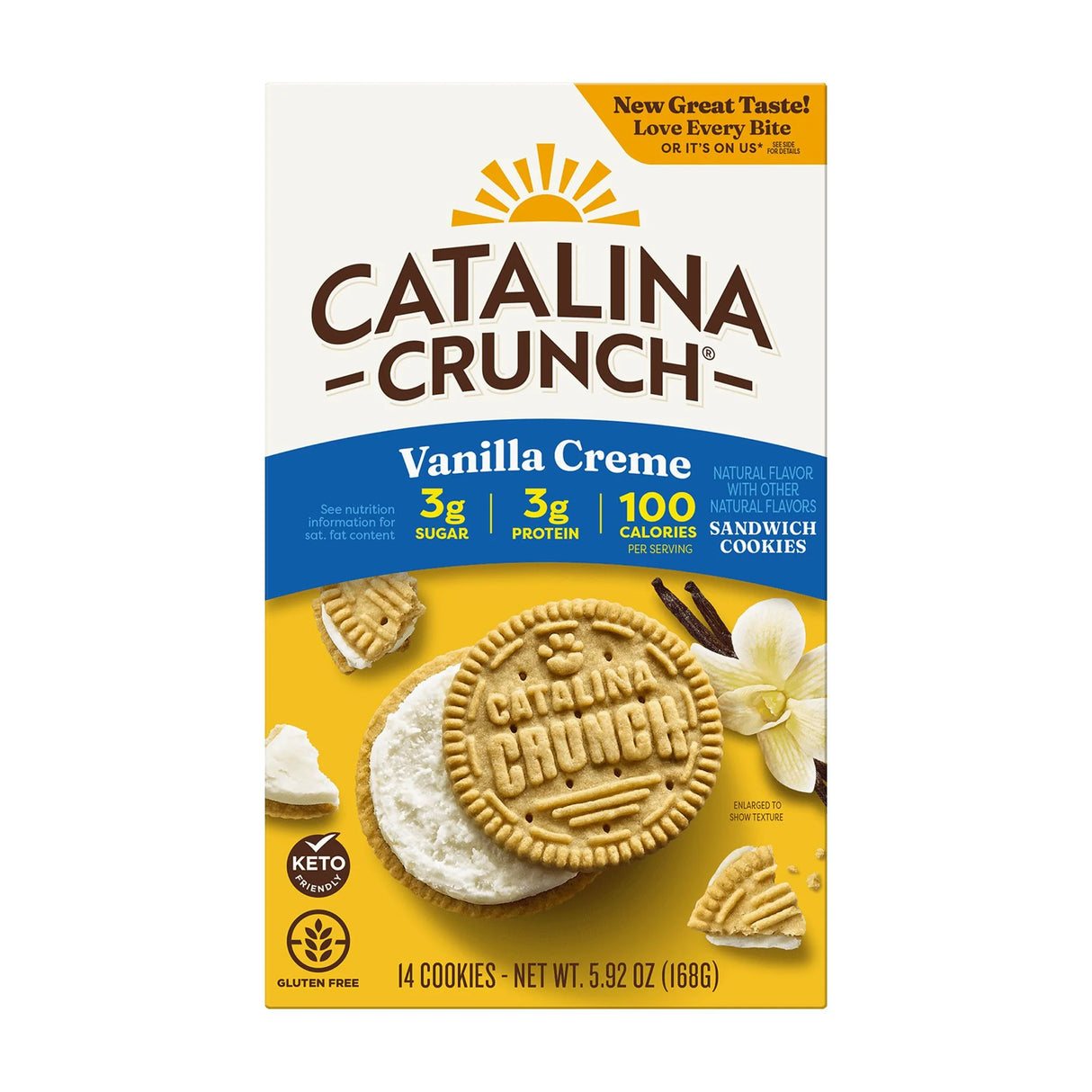 Catalina Crunch - Vanilla Creme Cookie Sandwich, 5.9 oz (Pack of 6) - Keto Friendly Snack