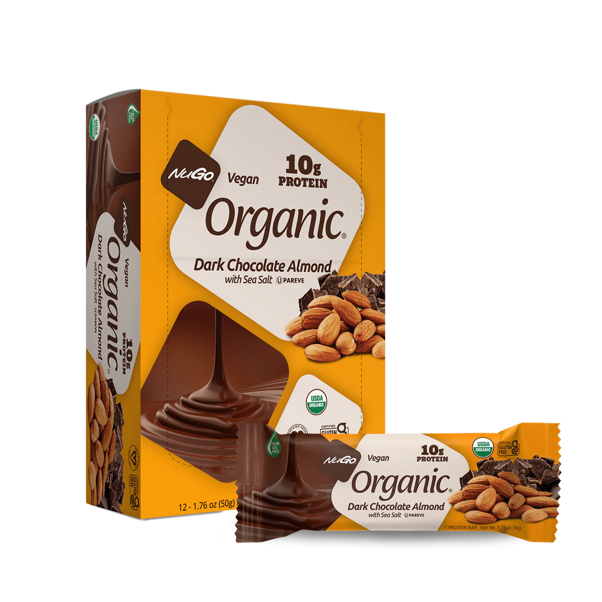 Nugo 营养棒 - 黑巧克力杏仁 - 1.76 盎司 - 12 包