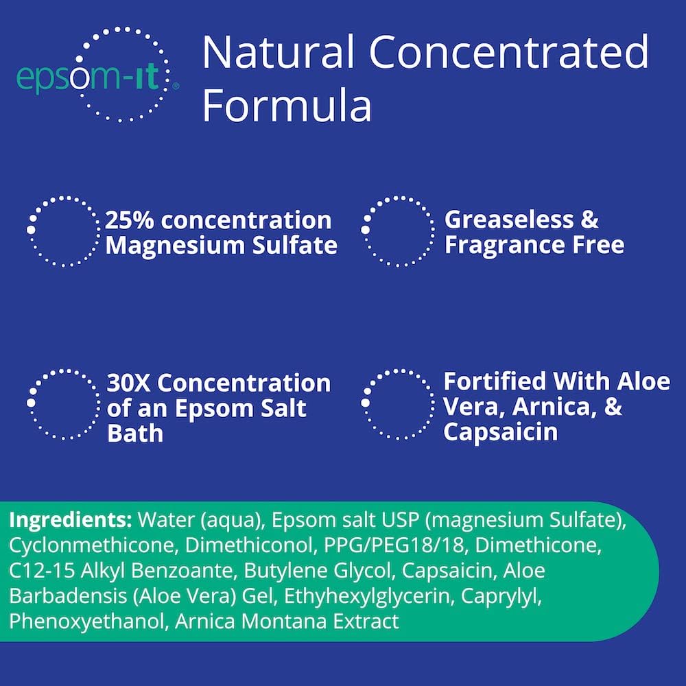 Epsom-it Nerve Pain Relief Salt - Essential Magnesium Soak - 8 Ounces - Cozy Farm