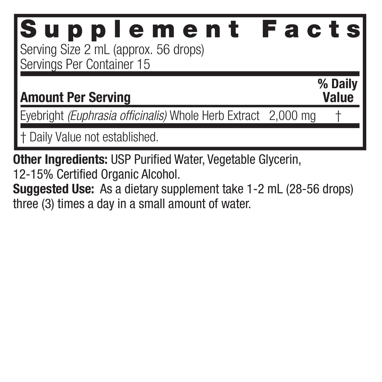 Nature's Answer Eyebright Herb Alcohol-Free, 1 Fl Oz