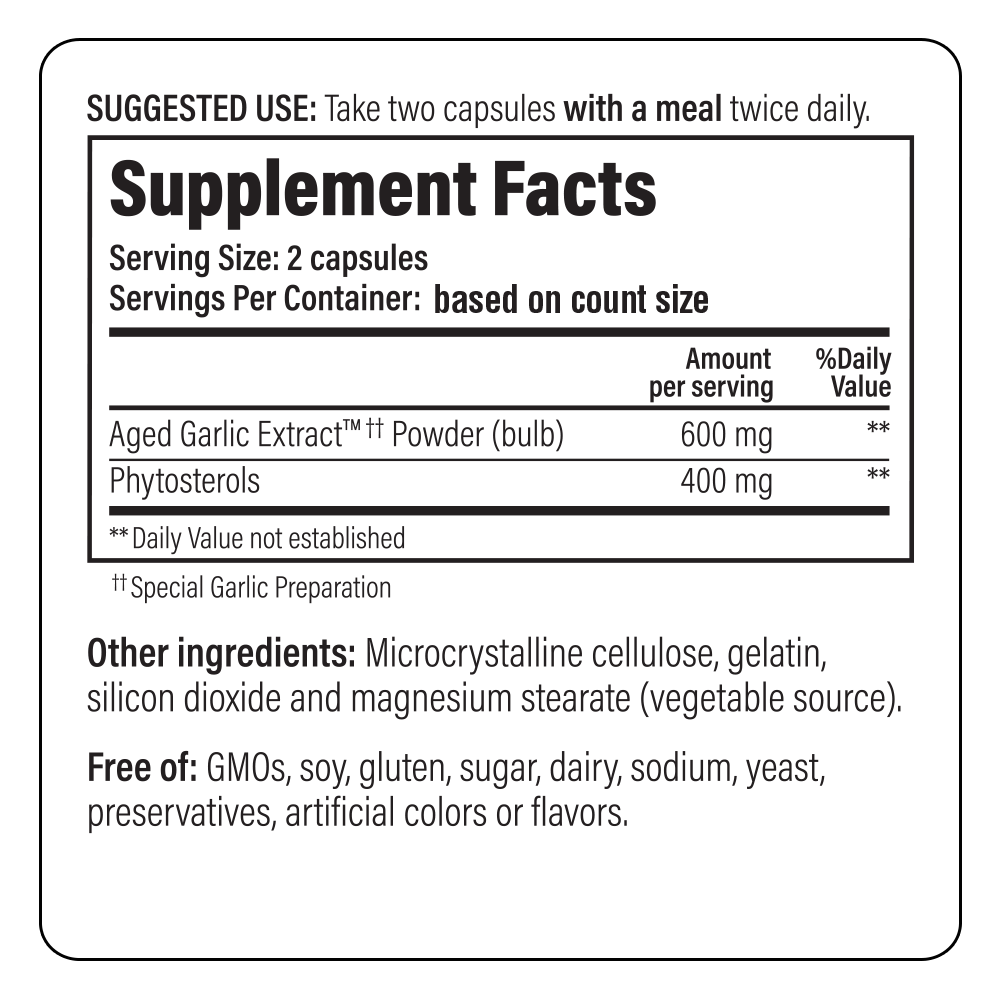 Kyolic 植物甾醇配方 107 陈蒜提取物 - 80 粒胶囊