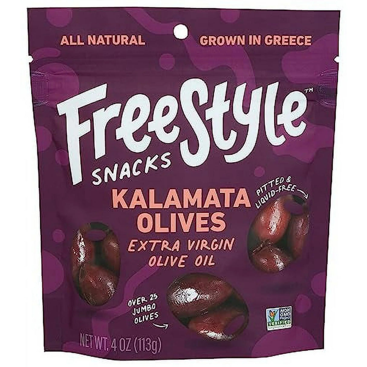 Freestyle Snacks - Kalamata Olives in EVOO, 1.1 oz (Pack of 12) - Gluten-Free Snack