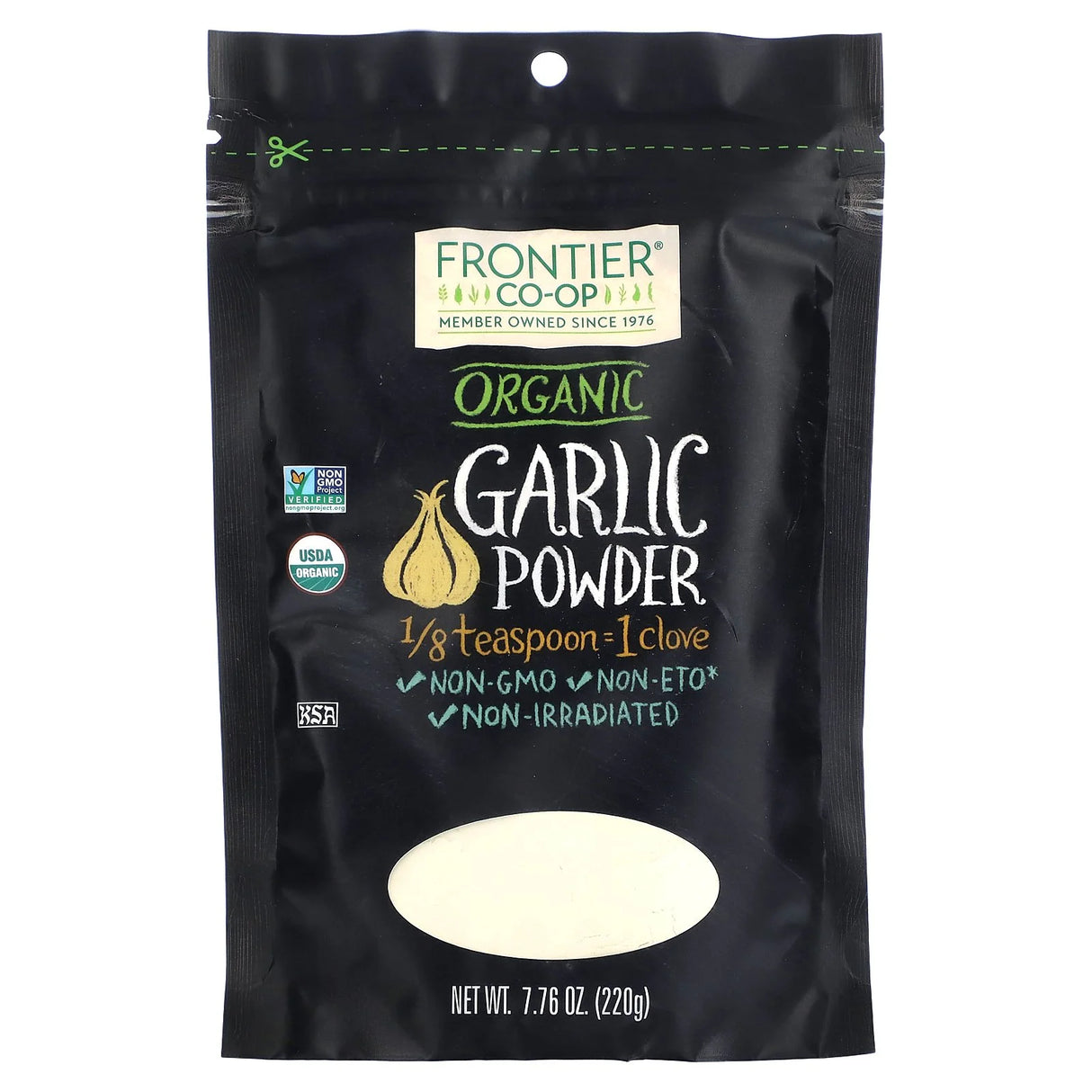Frontier Natural Products Coop - Organic Garlic Powder, 7.76 oz (Pack of 12) - Kosher, GMO-Free
