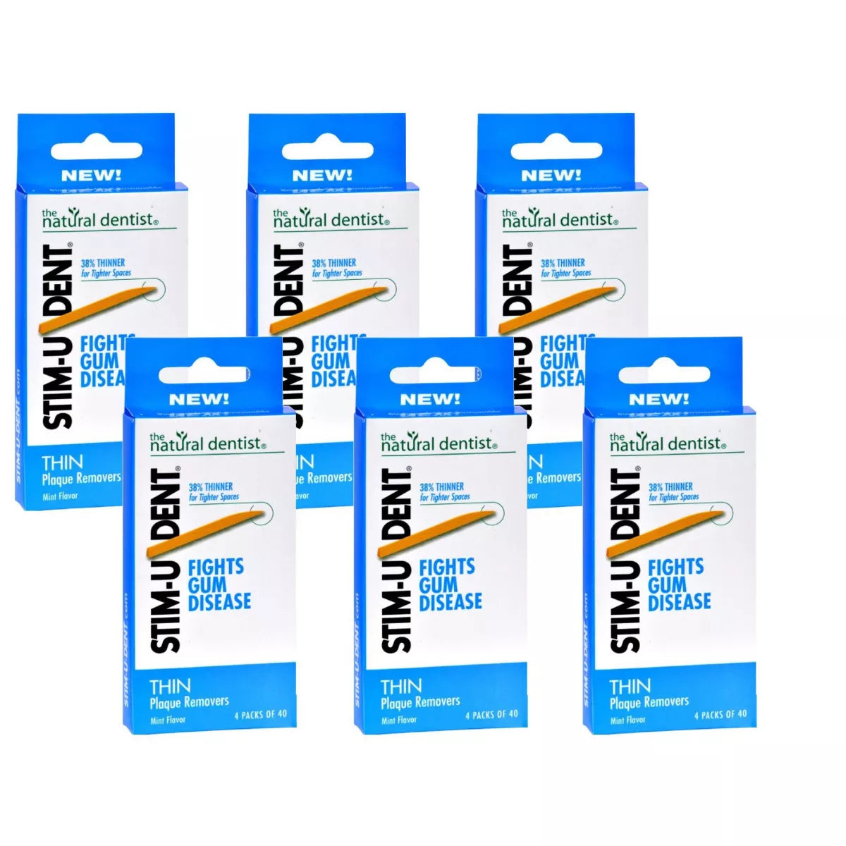 Natural Dentist Stim-u-dent Thin Plaque Removers Mint - Case Of 6 - 4 Packs - Cozy Farm