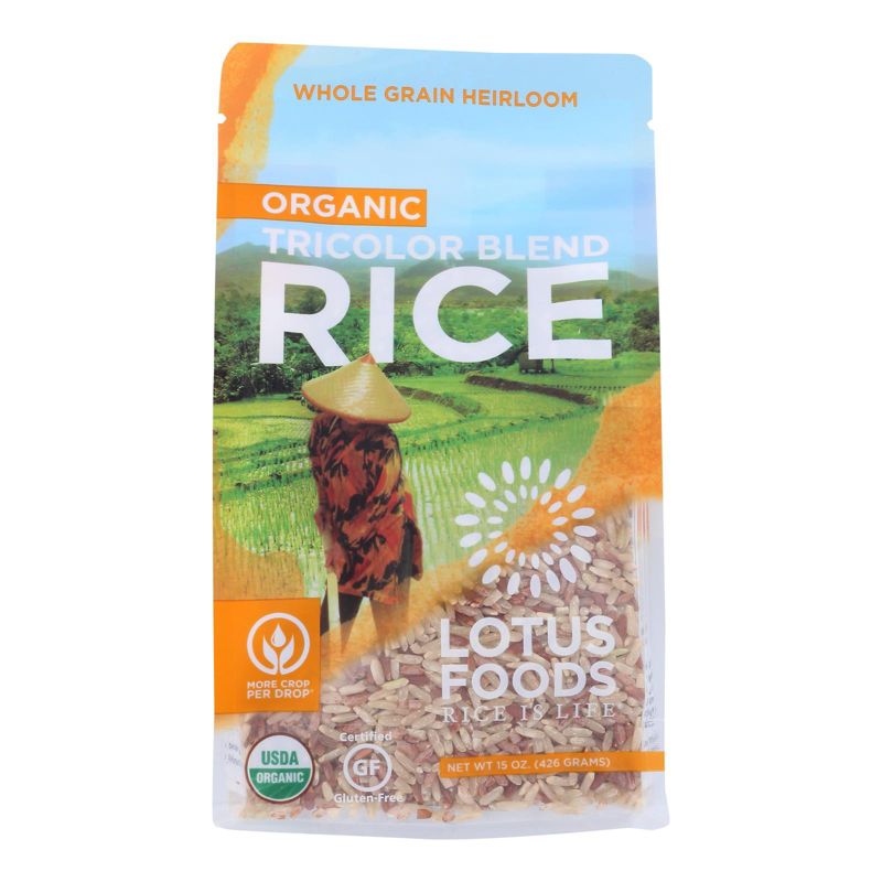 Organic Tricolor Blend Rice by Lotus Foods, Case of 6 - 15 Oz. Per Package - Cozy Farm