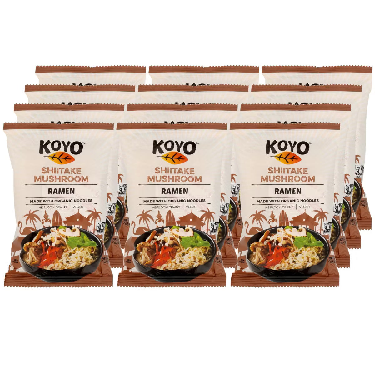 Koyo Shiitake Mushroom Flavor Ramen, Case of 12, 2 Oz. Packs