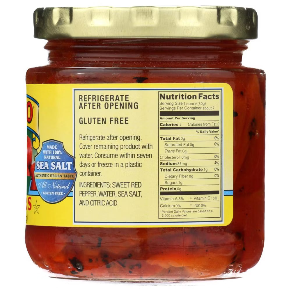 Cento Roasted Red Bell Peppers, 7 Oz. Jars, Case of 12