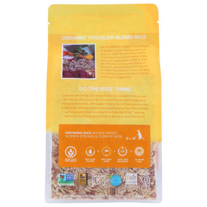 Organic Tricolor Blend Rice by Lotus Foods, Case of 6 - 15 Oz. Per Package - Cozy Farm