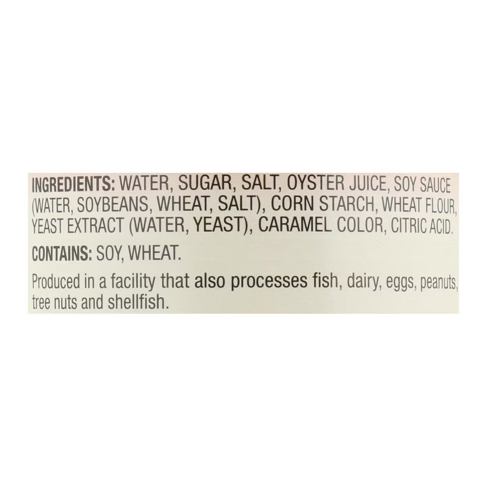 Ingredients list on a beige background