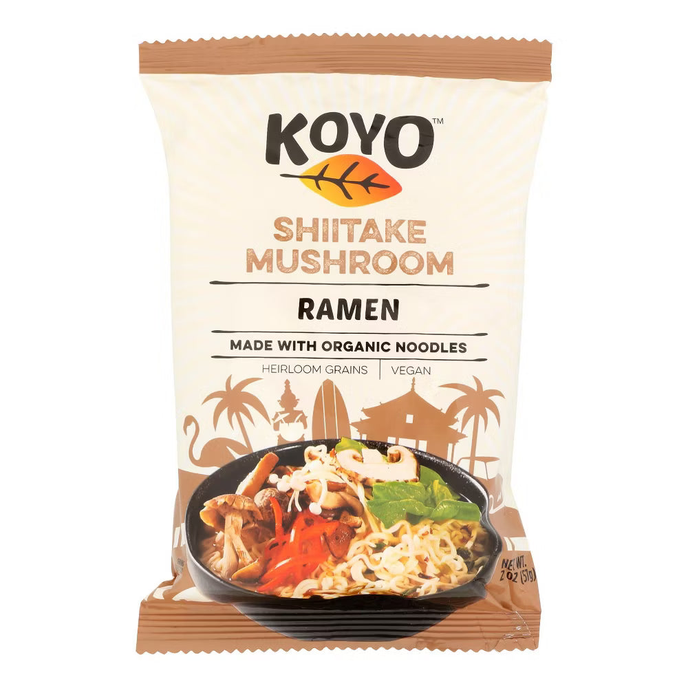Koyo Shiitake Mushroom Flavor Ramen, Case of 12, 2 Oz. Packs