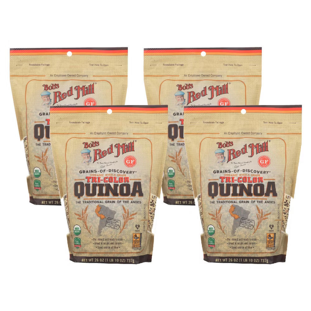 Bob's Red Mill Organic Tri-Color Quinoa, 26 oz, Case of 4