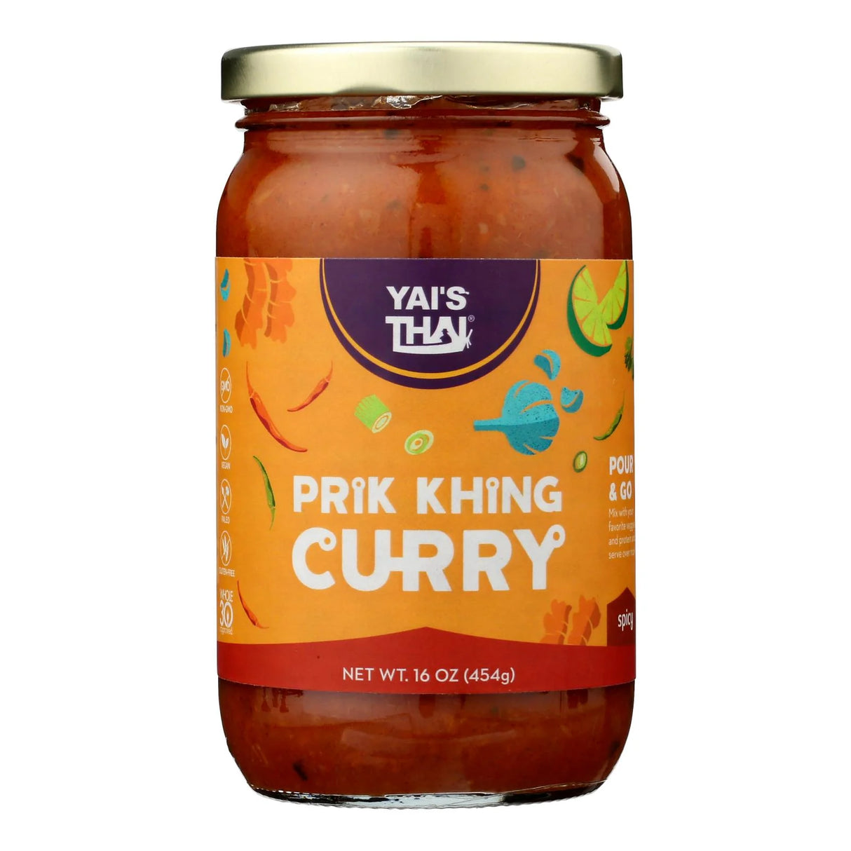 Yai's Thai Sauce Prik Khing Curry - 16 Fl. Oz. - Case of 6 - Cozy Farm